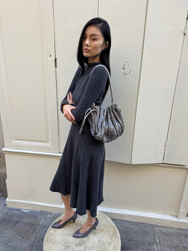 Grey python leather bag