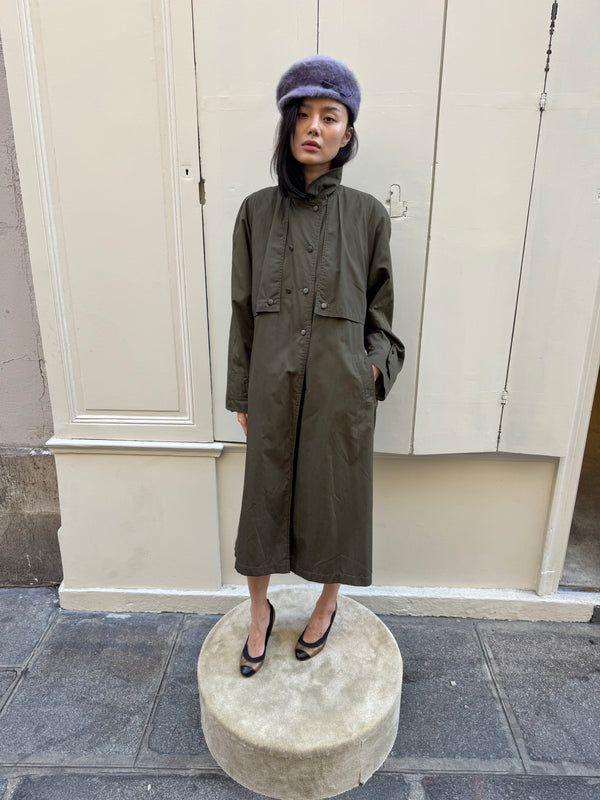 Dark green trench coat