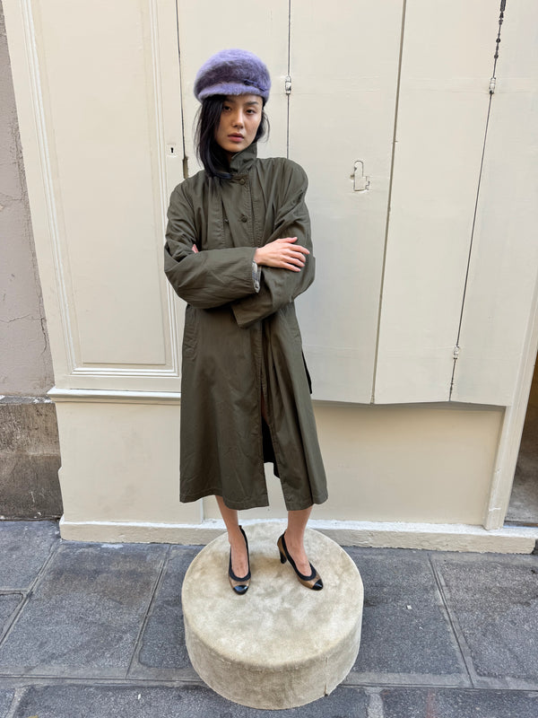 Dark green trench coat