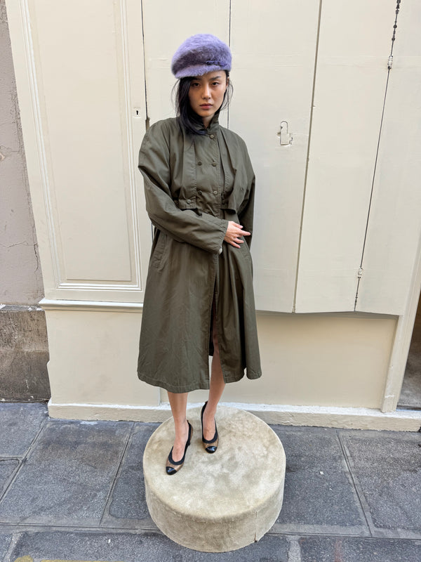 Dark green trench coat