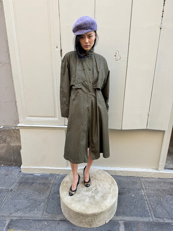 Dark green trench coat