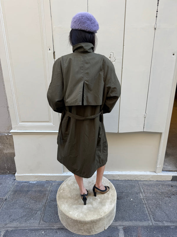 Dark green trench coat