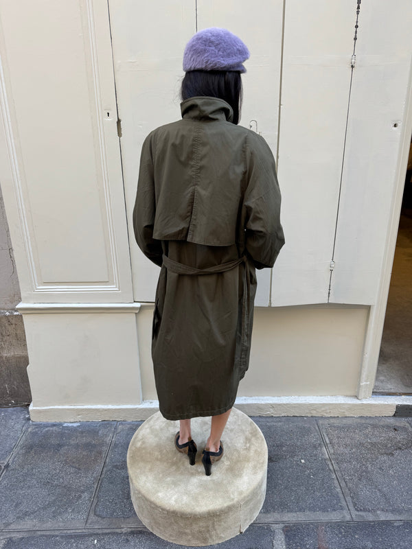 Dark green trench coat