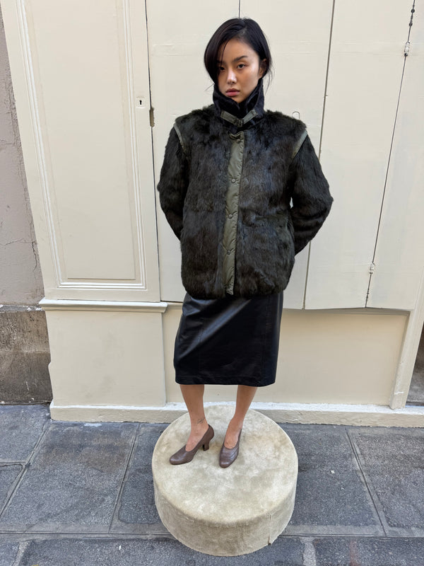 Green fur jacket