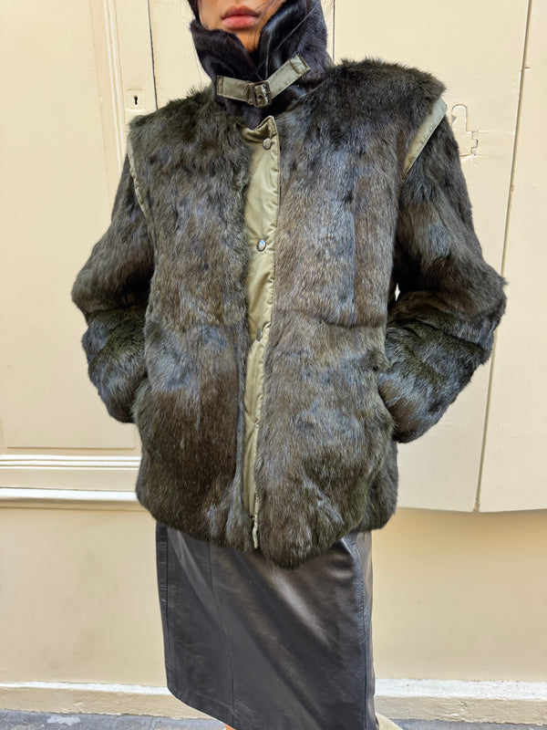 Green fur jacket