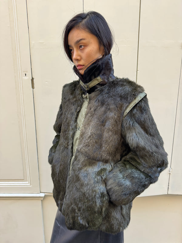 Green fur jacket
