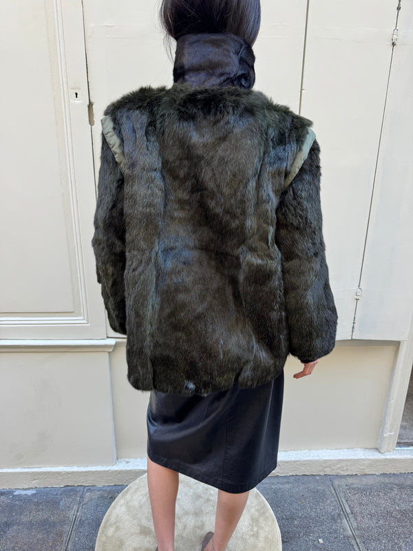 Green fur jacket
