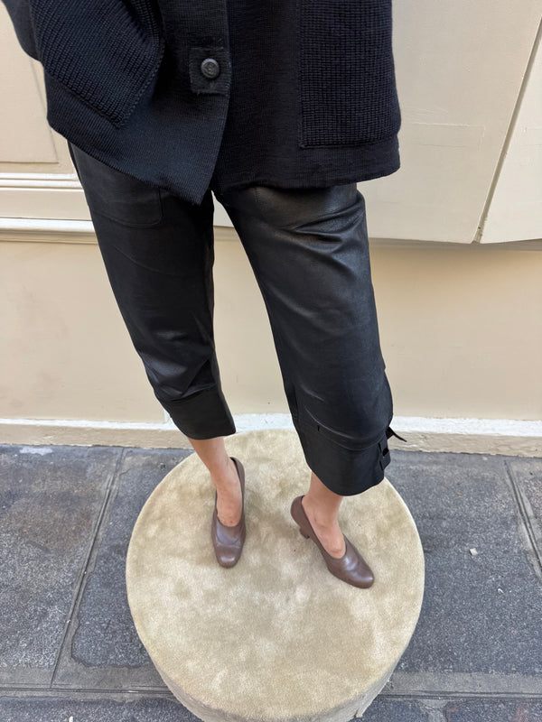 Leather capri pants