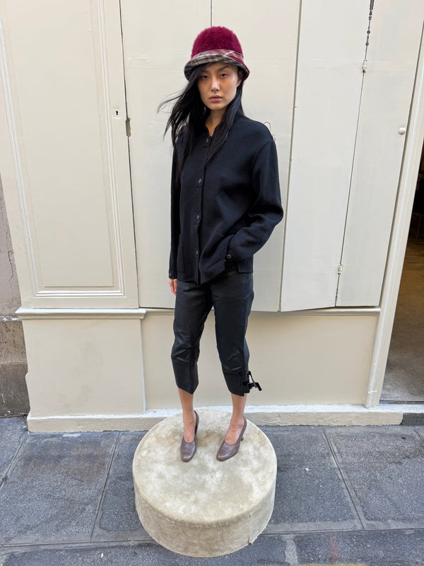 Leather capri pants