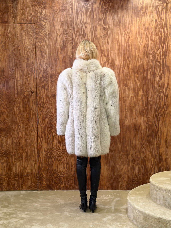 White fur coat