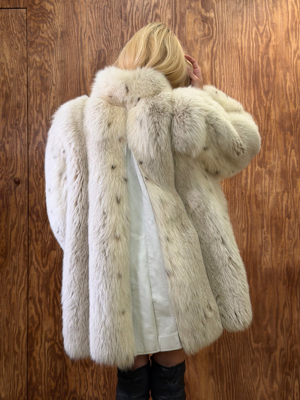 White fur coat