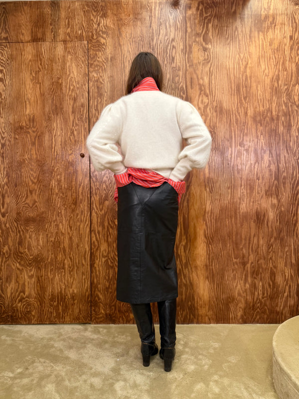 Black leather skirt
