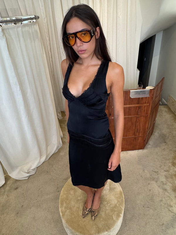Black silk dress