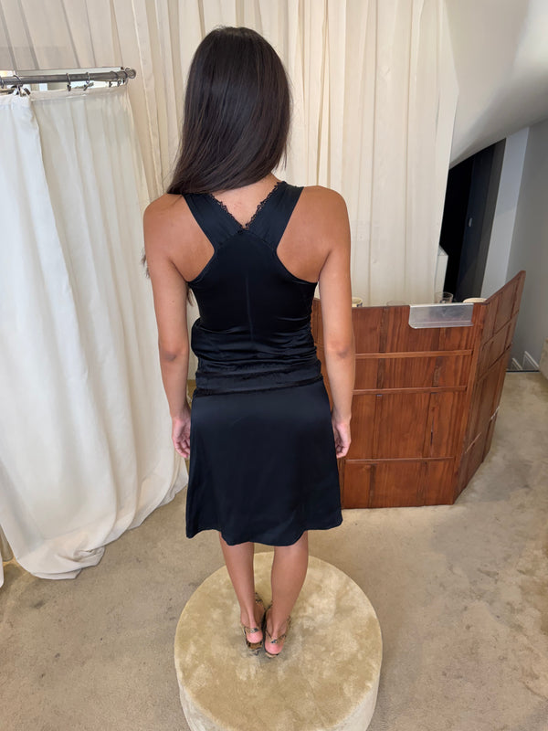 Black silk dress