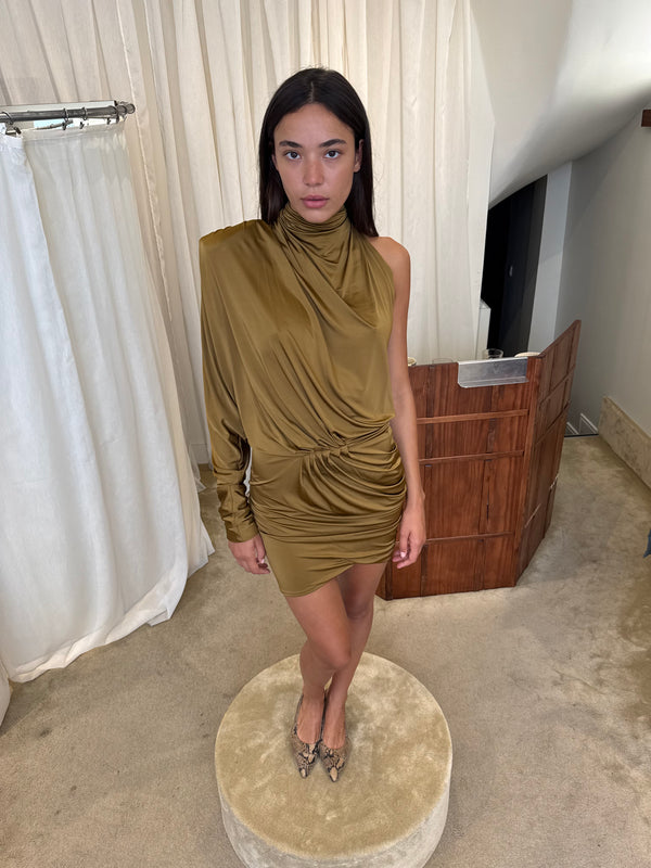 Alexandre Vauthier one-shoulder draped dress