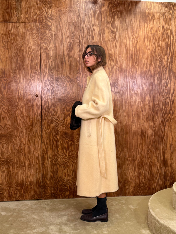 Butter Yellow Wool Coat
