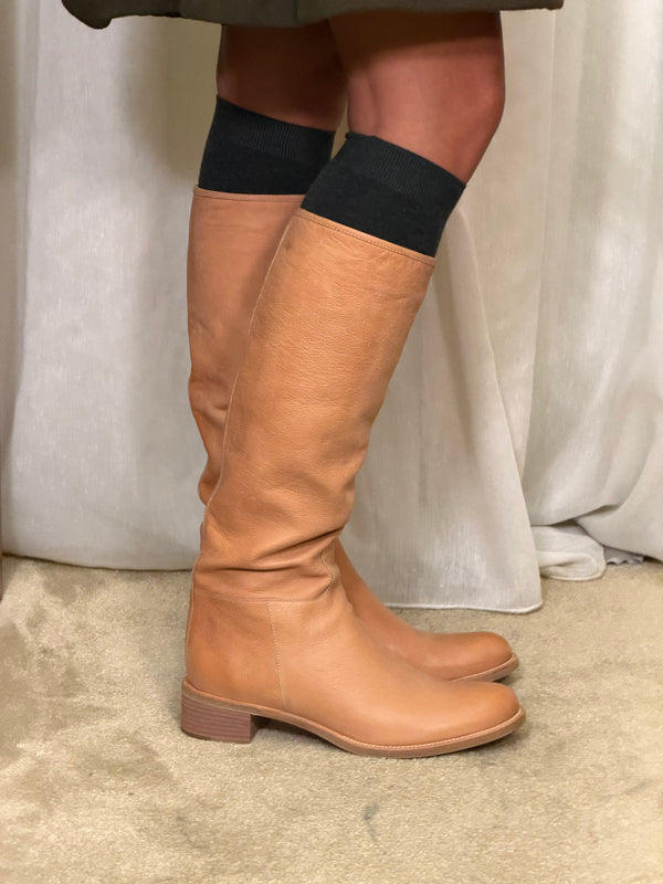 Tan Leather Prada Boots
