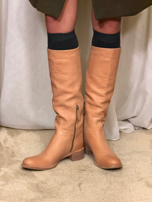 Tan Leather Prada Boots