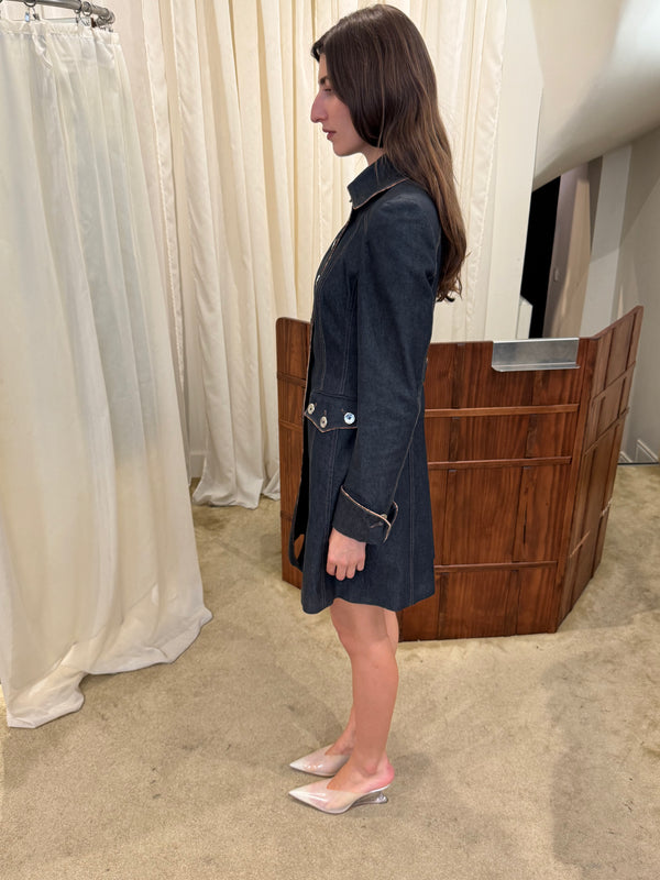 Denim trench coat