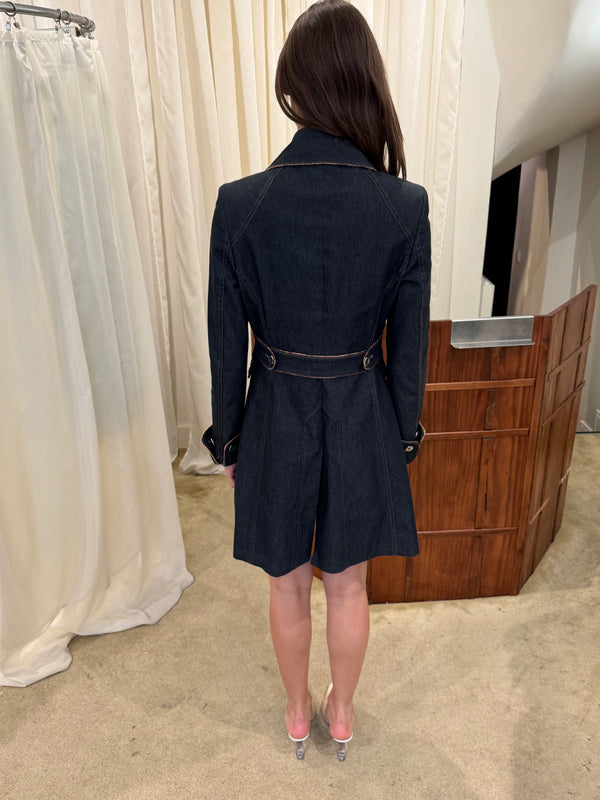 Denim trench coat