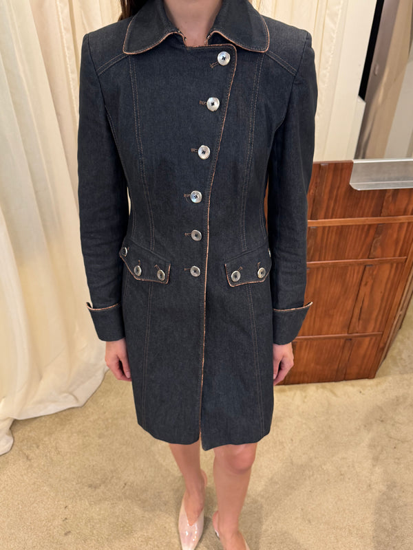 Denim trench coat
