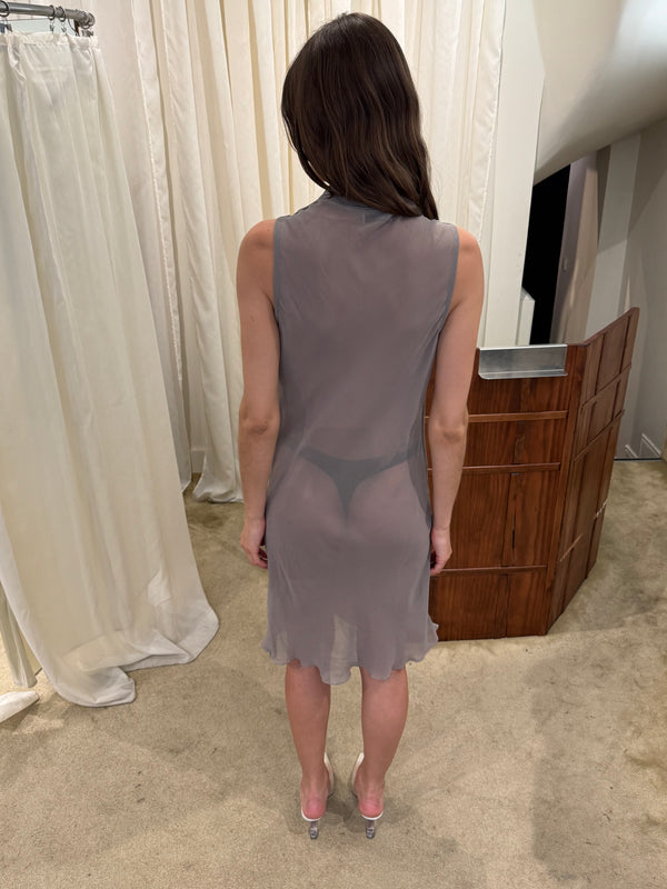 Taupe sheer dress