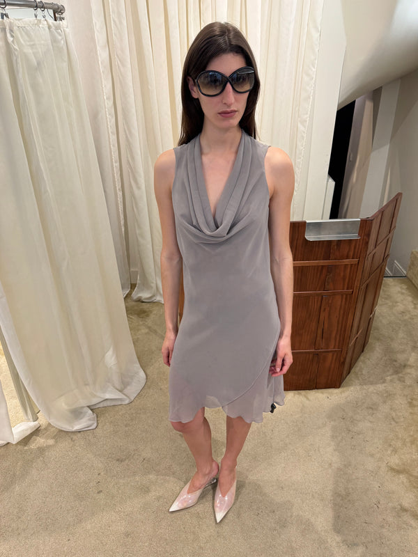 Taupe sheer dress