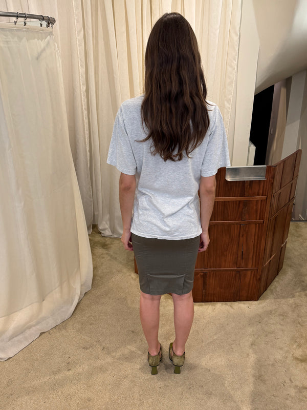 Khaki midi skirt