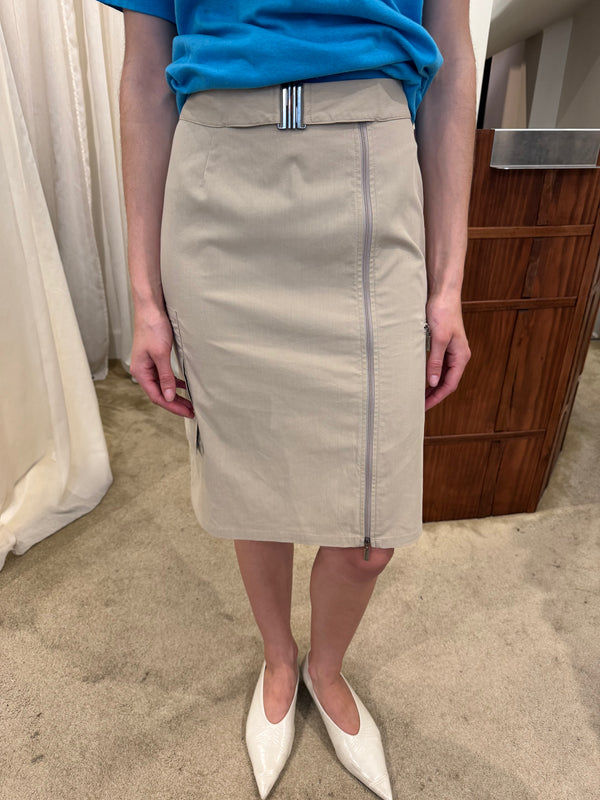 Zip midi skirt