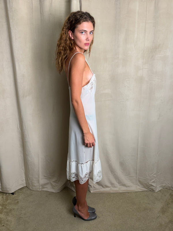 White slip dress