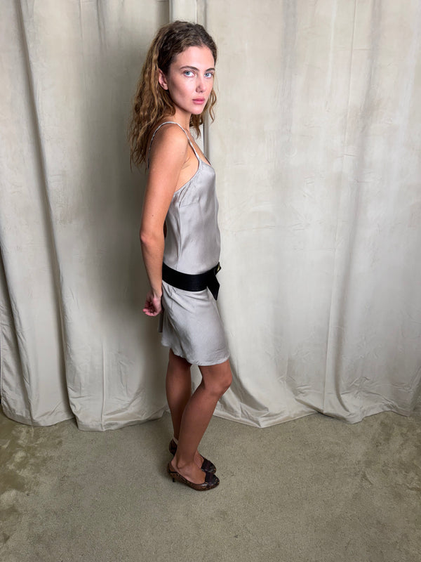 Grey silk dress