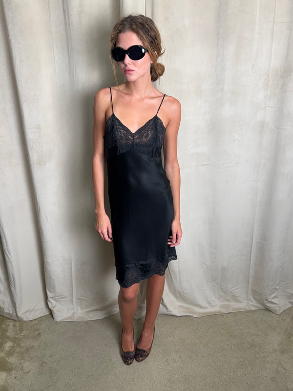 Black slip dress