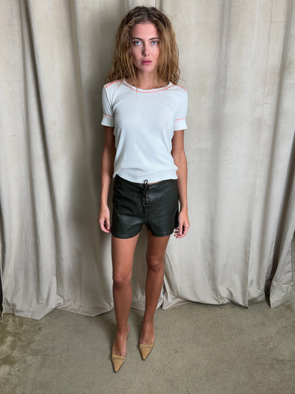 Leather shorts