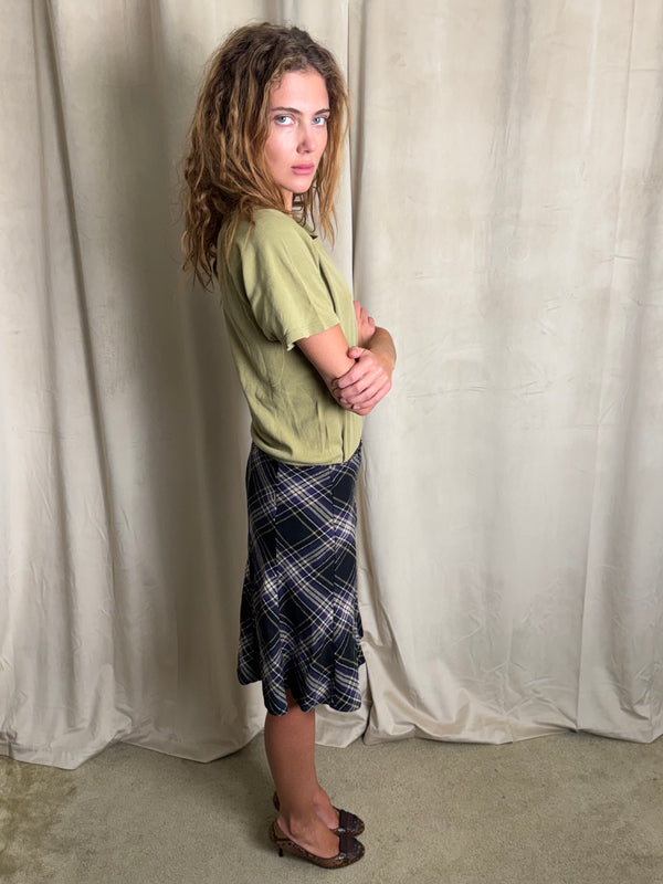 Long tartan skirt