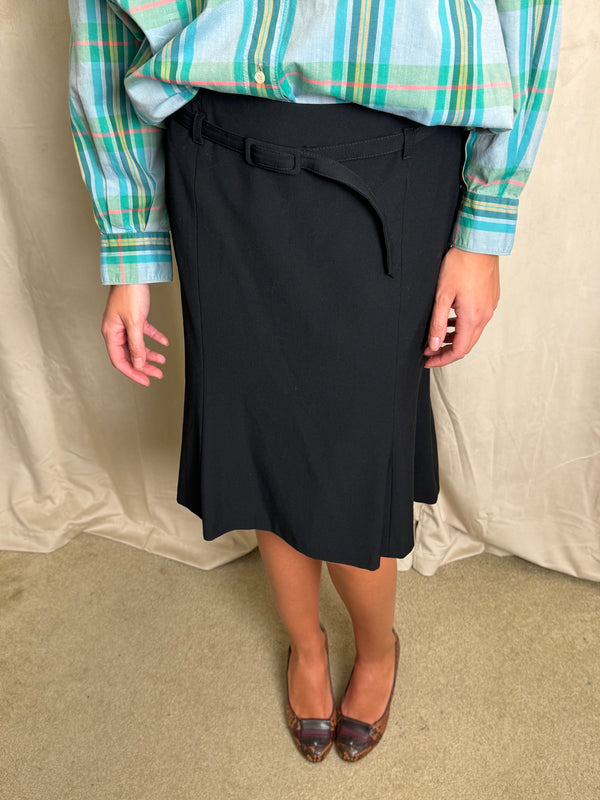 Black midi skirt