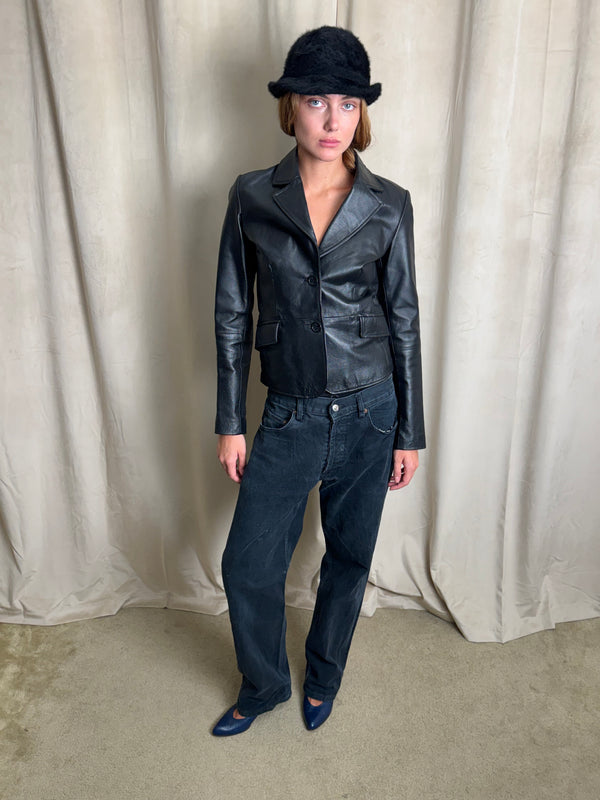 Leather blazer