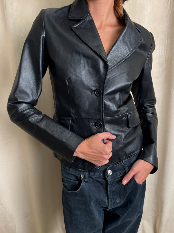 Leather blazer