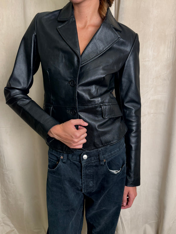 Leather blazer