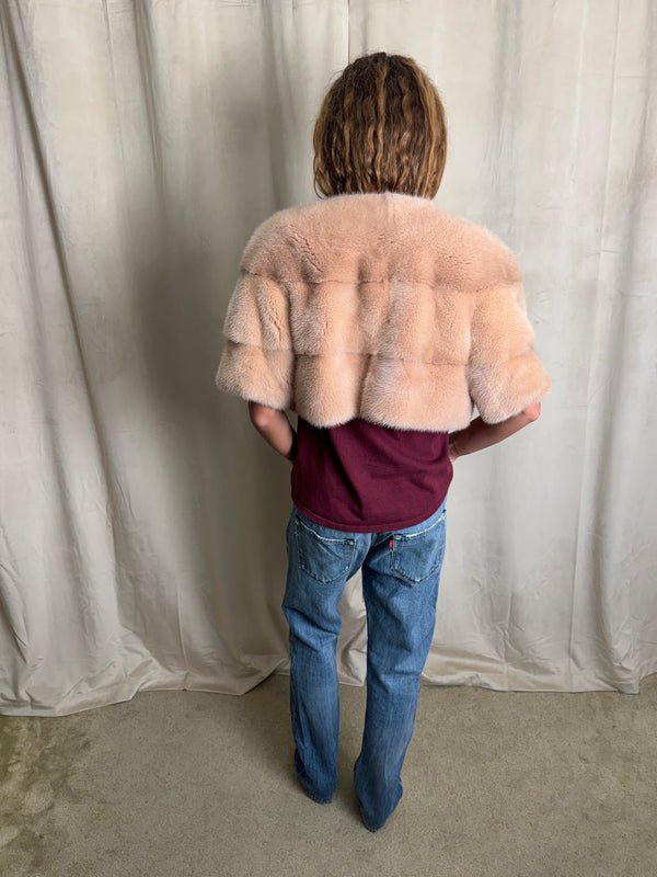 Pink fur bolero