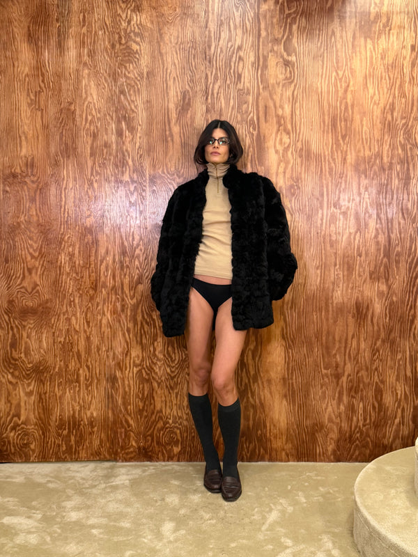 Black Short Fur Coat