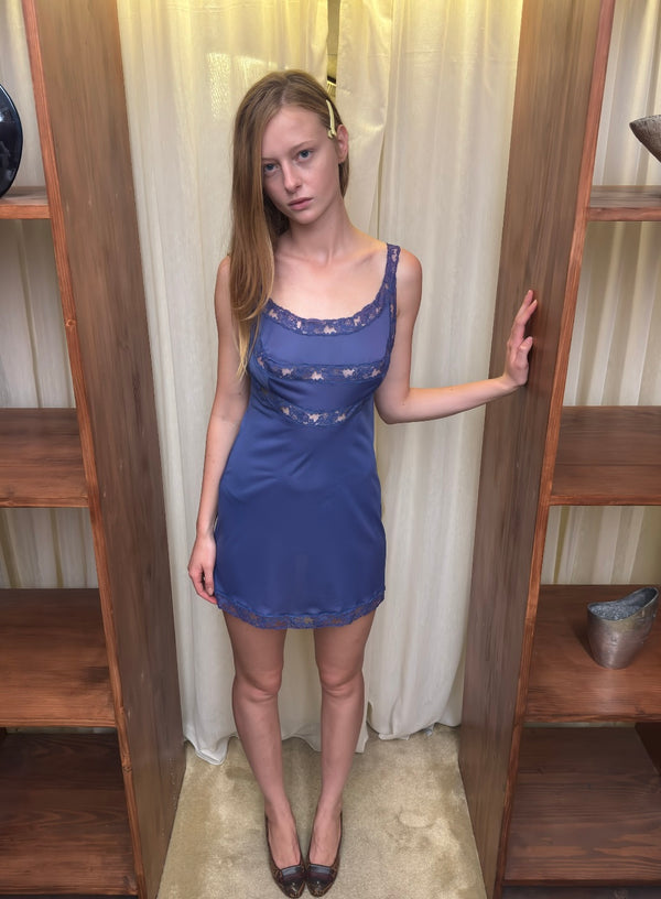 Purple slip dress
