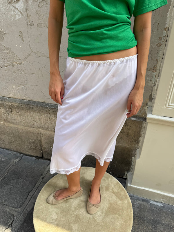 White lingerie-style skirt