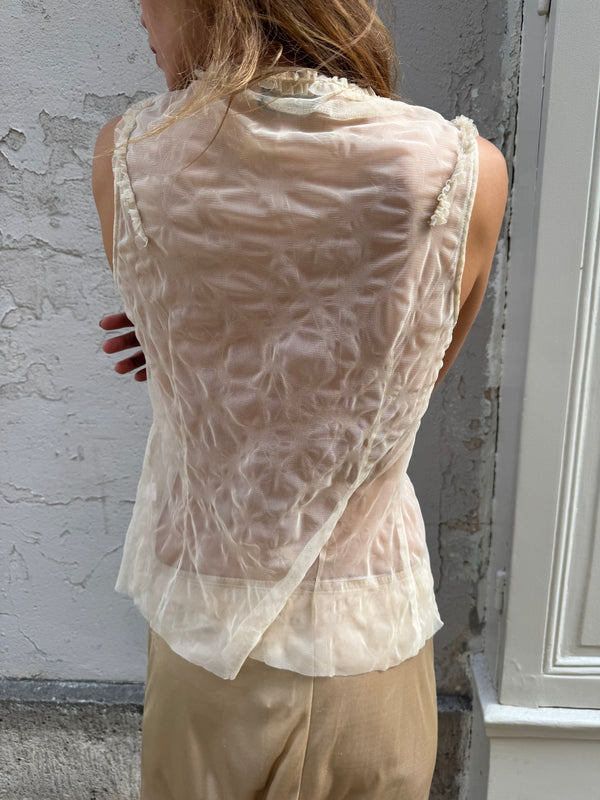 Sheer open-front top