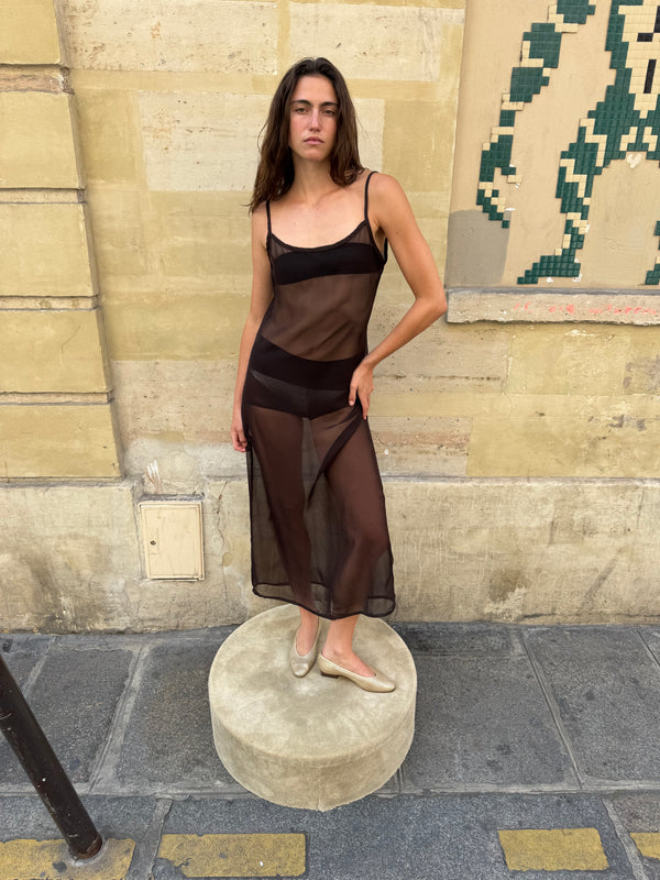 Brown slip dress