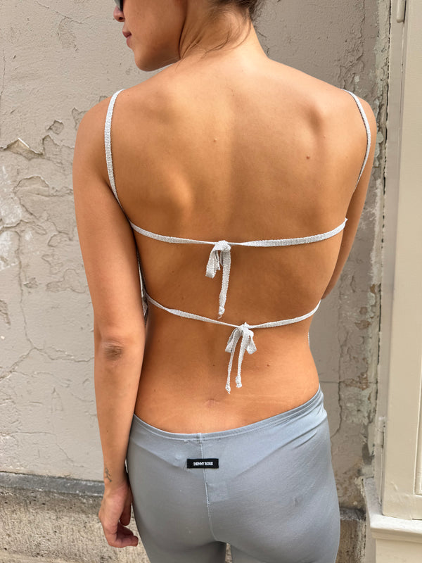 Silver halterneck top