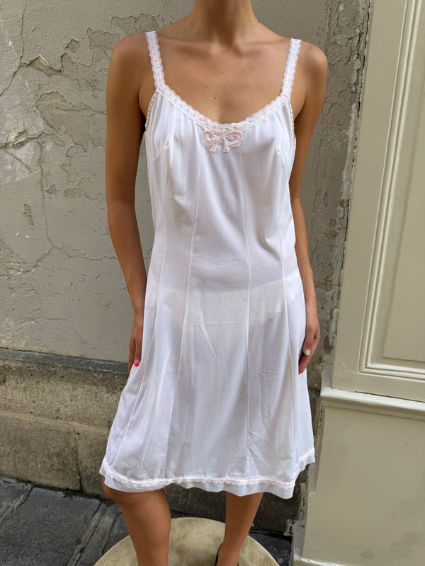 White slip dress