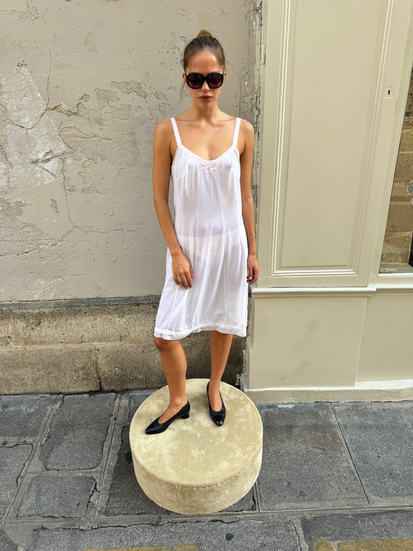 White slip dress
